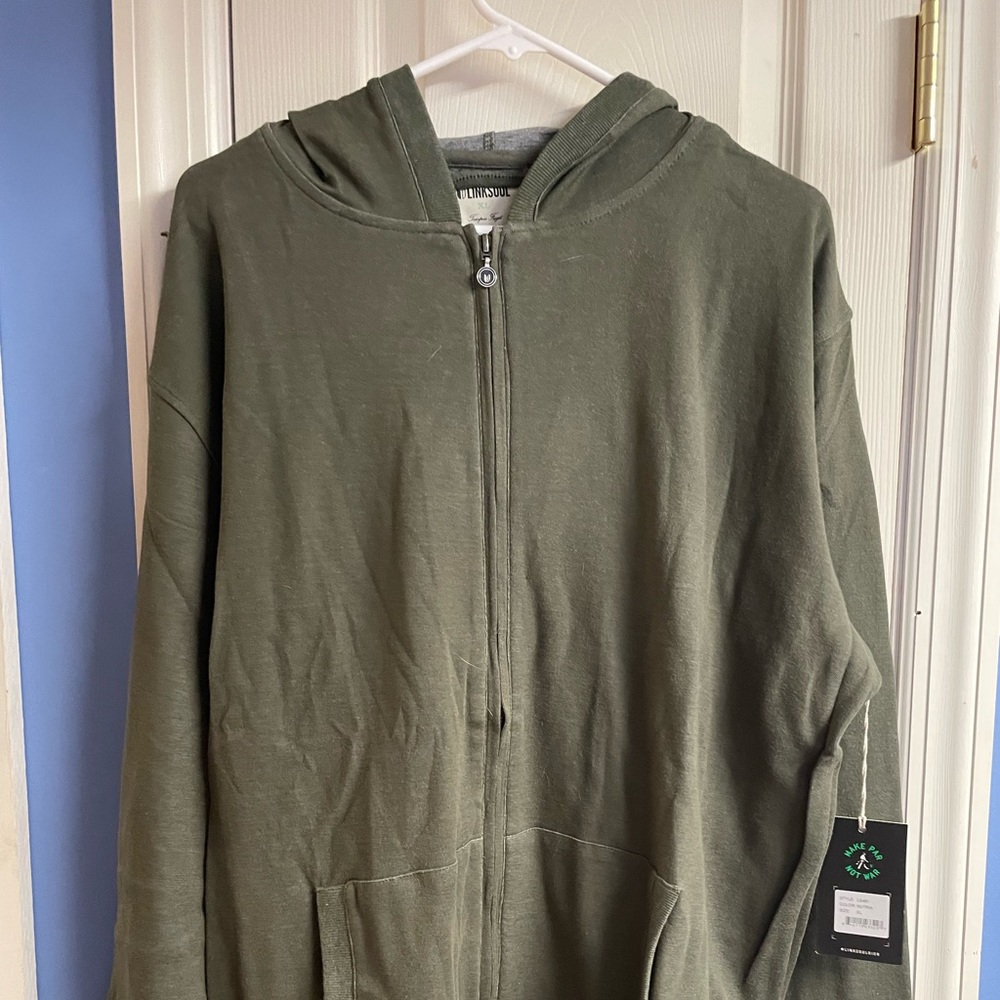 LINKSOUL MENS DOUBLE KNIT FULL ZIP HOODIE